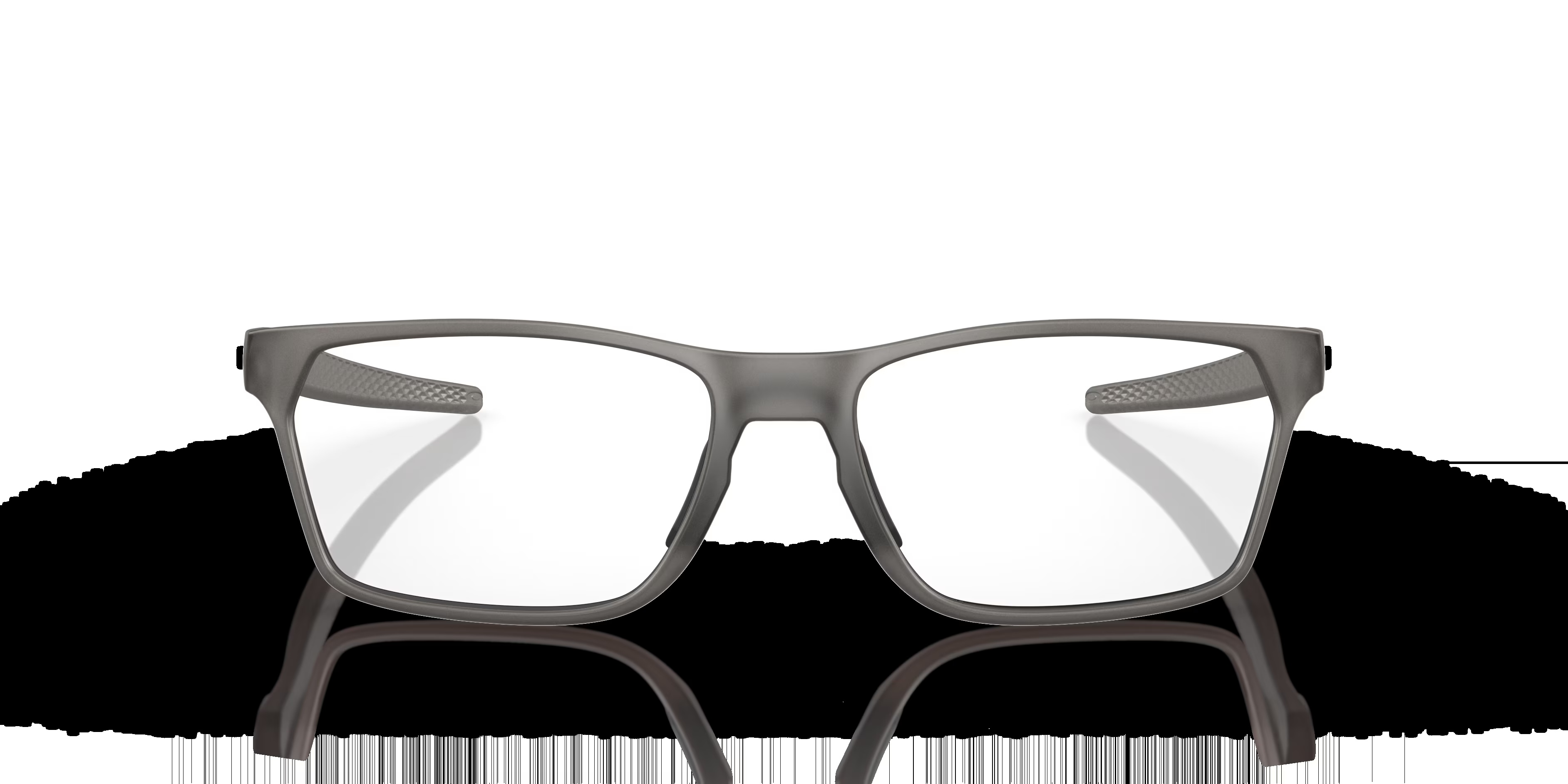 Hex Jector - Rectangle Satin Grey Smoke Frame Glasses For Men