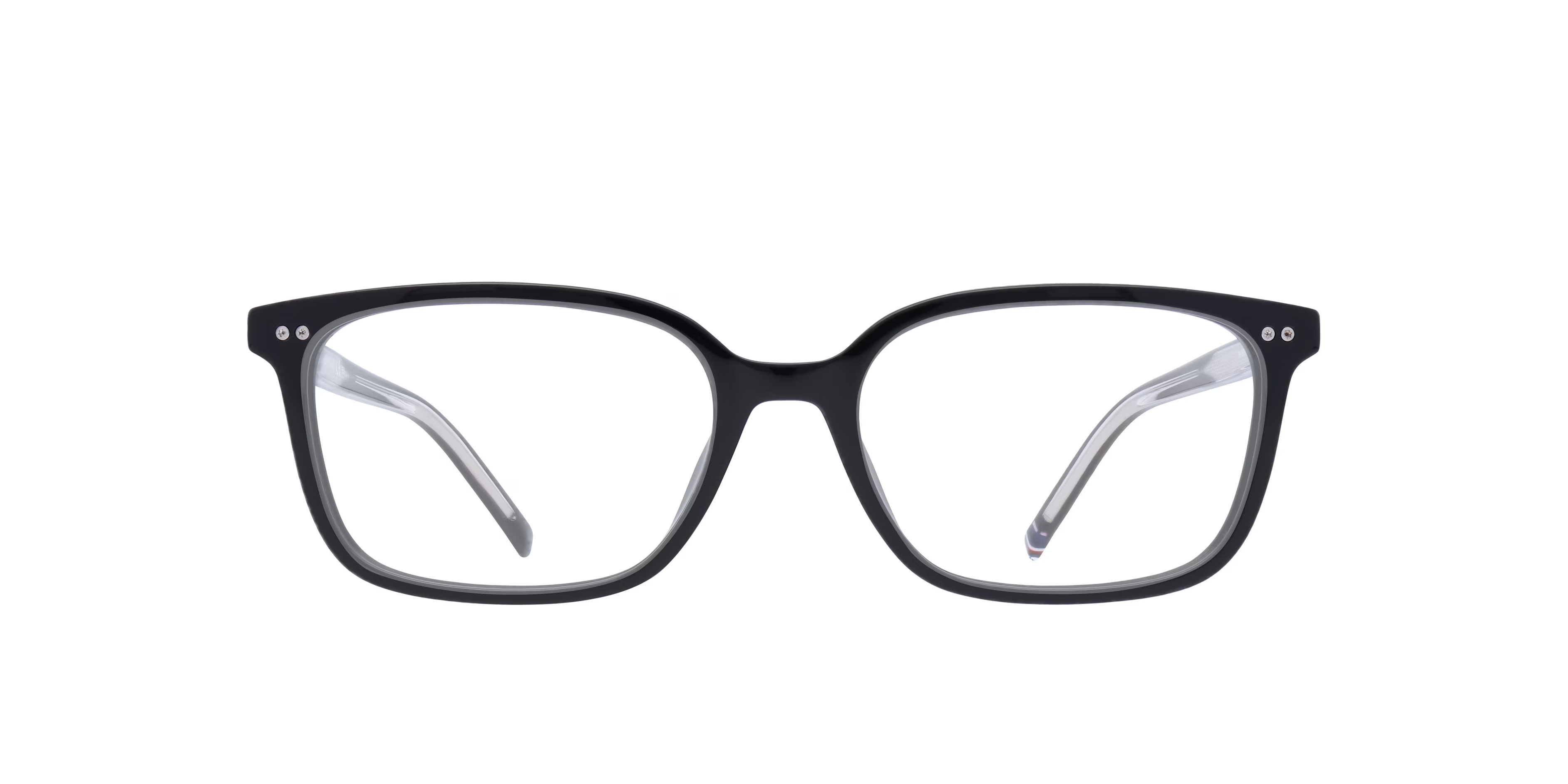 TH 1870 & F - Rectangle Black Frame Glasses For Men