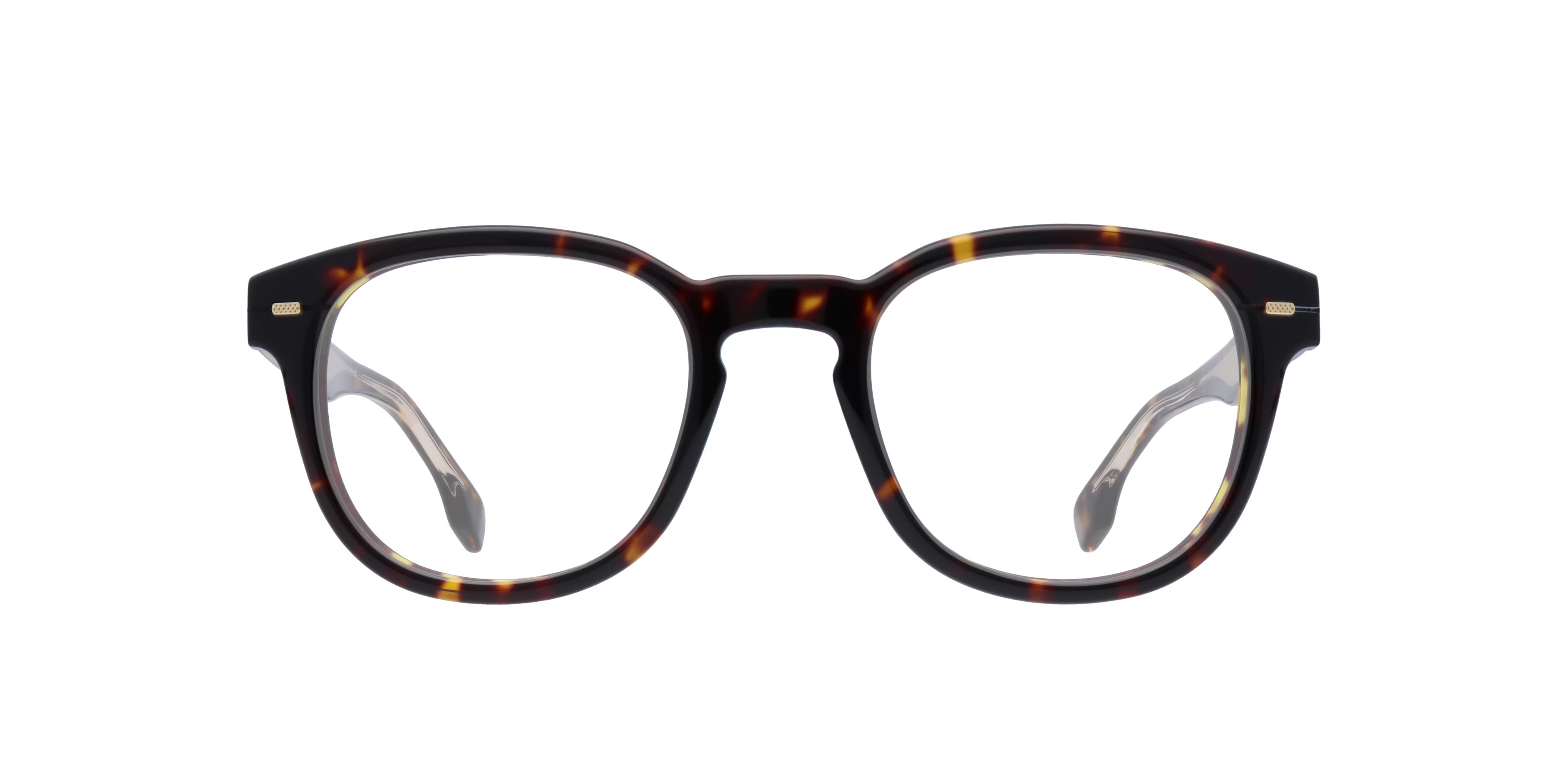 BOSS 1384 - Square Black Gold Frame Glasses For Men