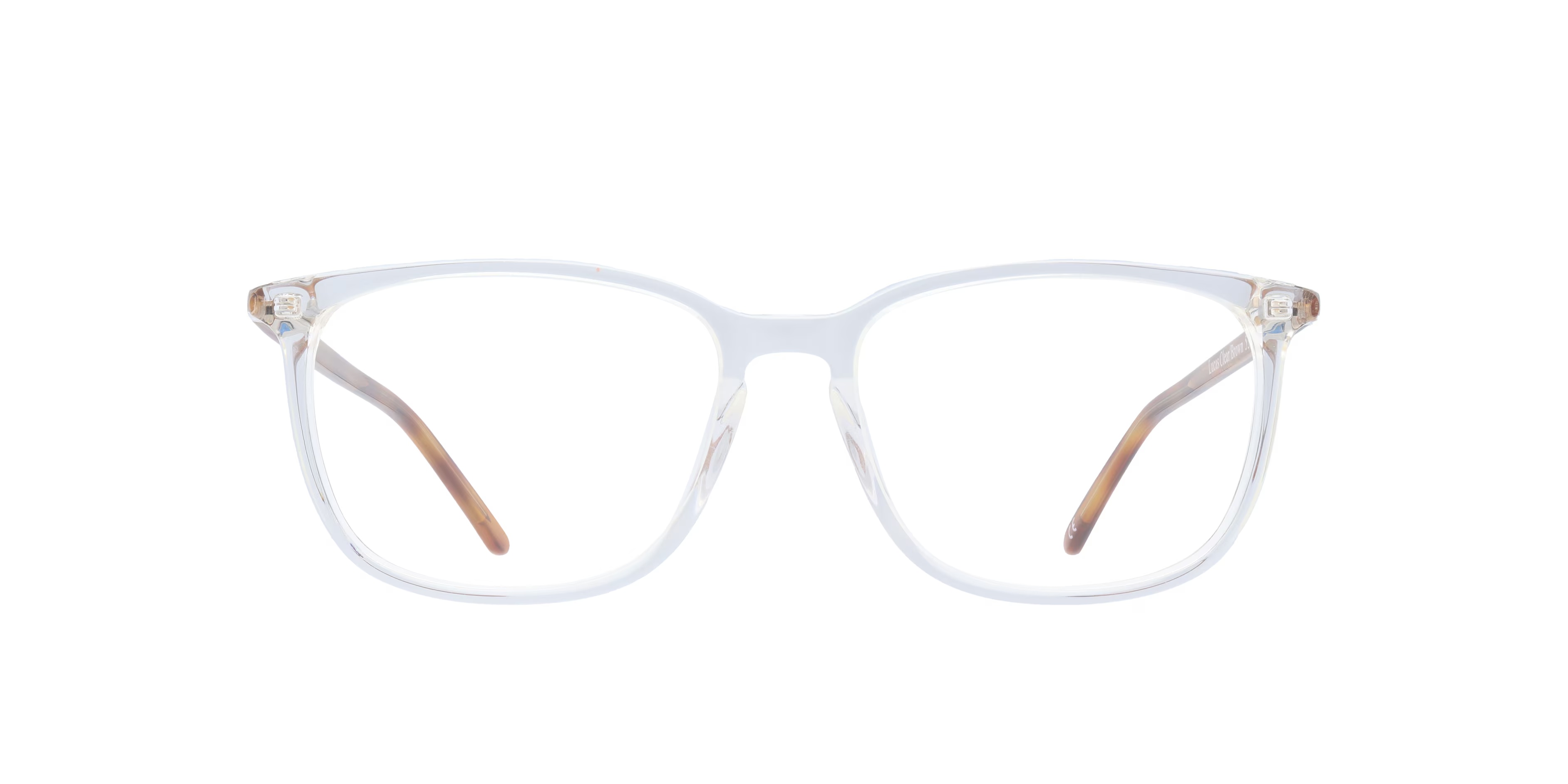 Lucas Rectangle Clear & Brown Full Rim Eyeglasses