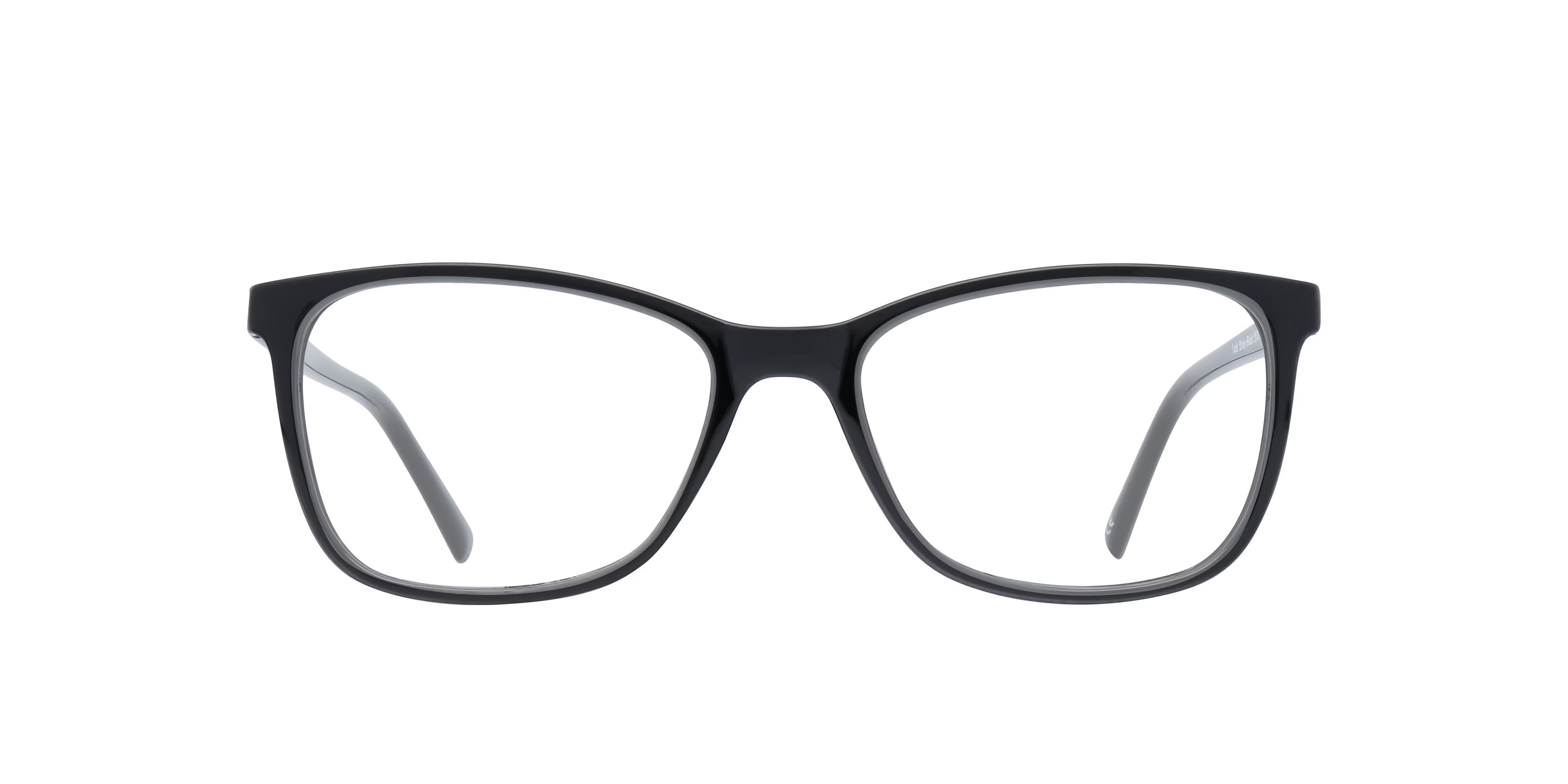 Leah Rectangle Shiny Black Glasses for Women