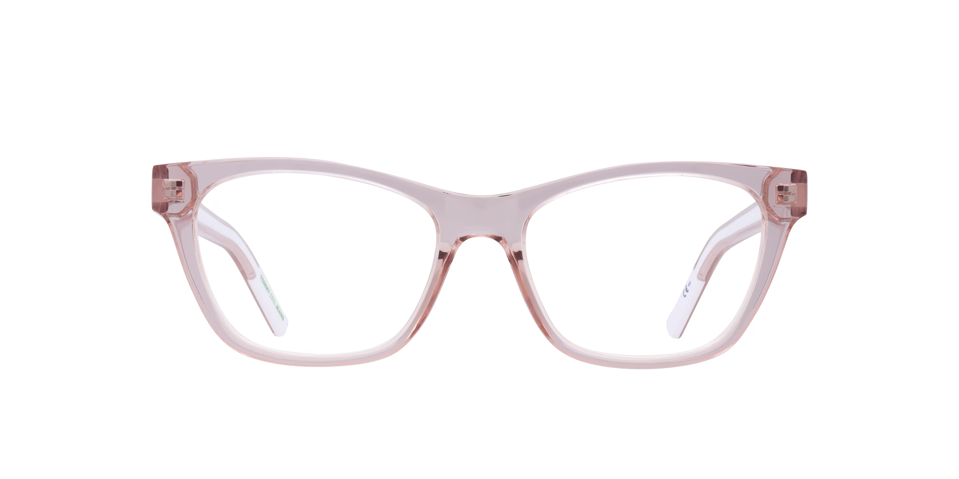 TJ 0080 - Rectangle Pink Light Frame Glasses For Women