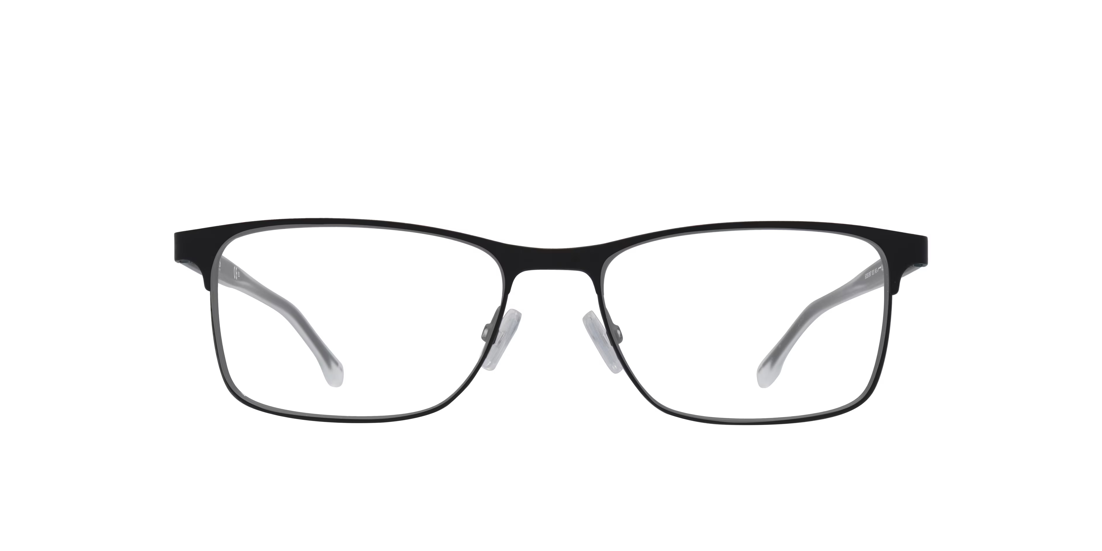 Boss 0967 & IT - Rectangle Black Silver Frame Glasses For Men