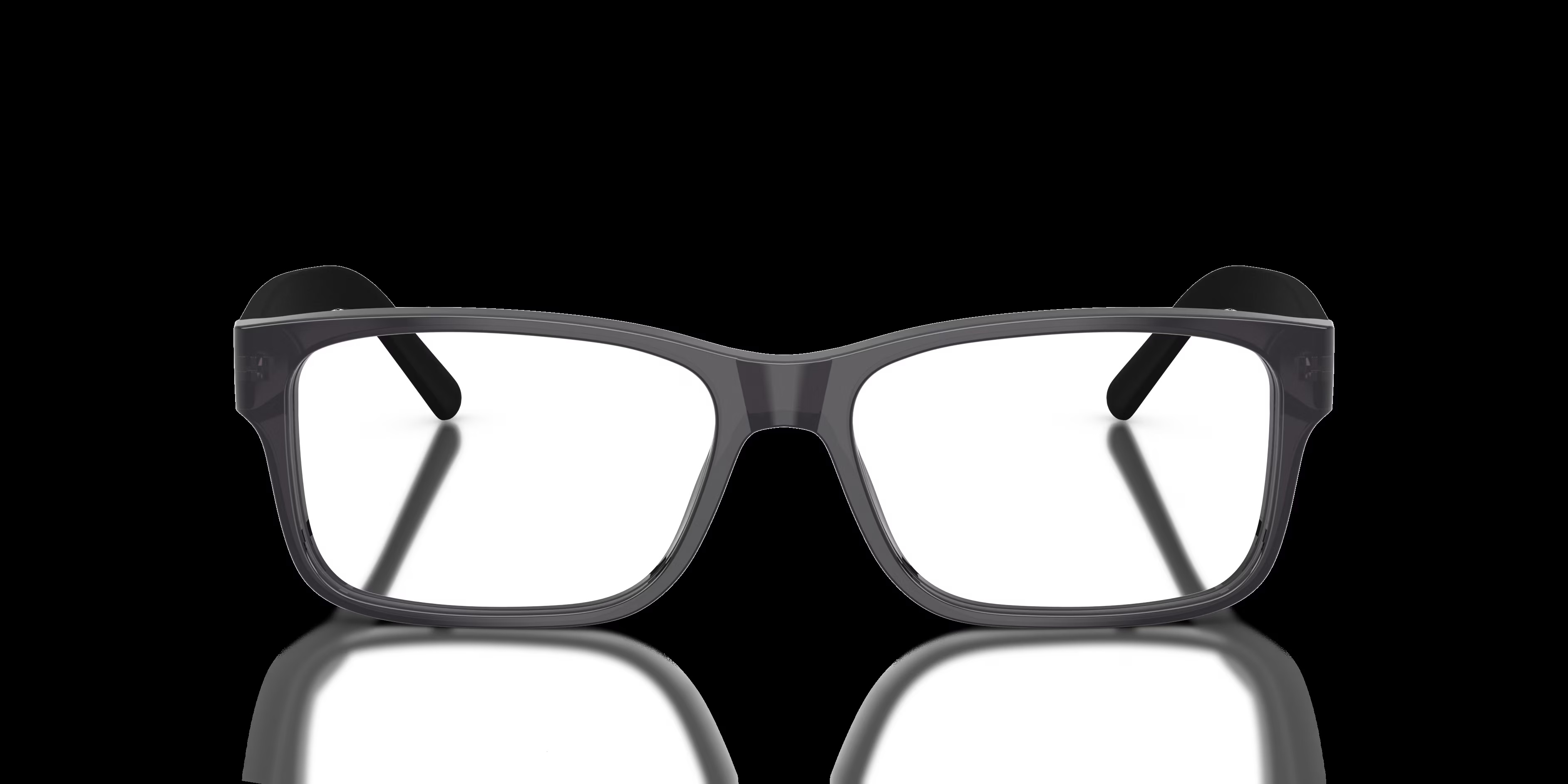 PH2117 - Rectangle Shiny Transparent Grey Frame Glasses For Men