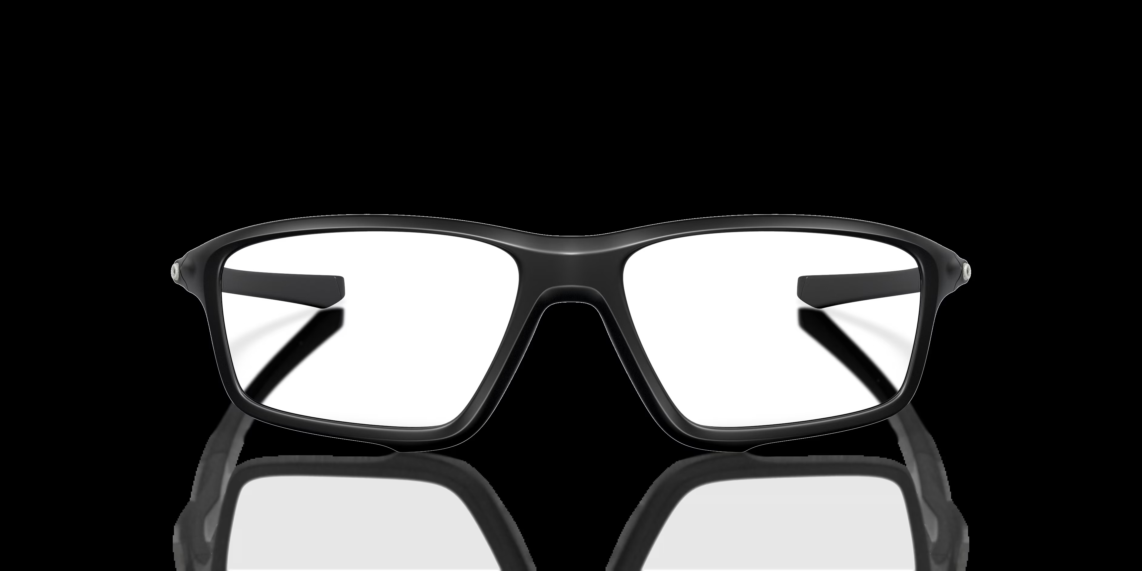 CrosslinkÂ® Zero Reflective Collection - Square Satin Black Frame Glasses For Men