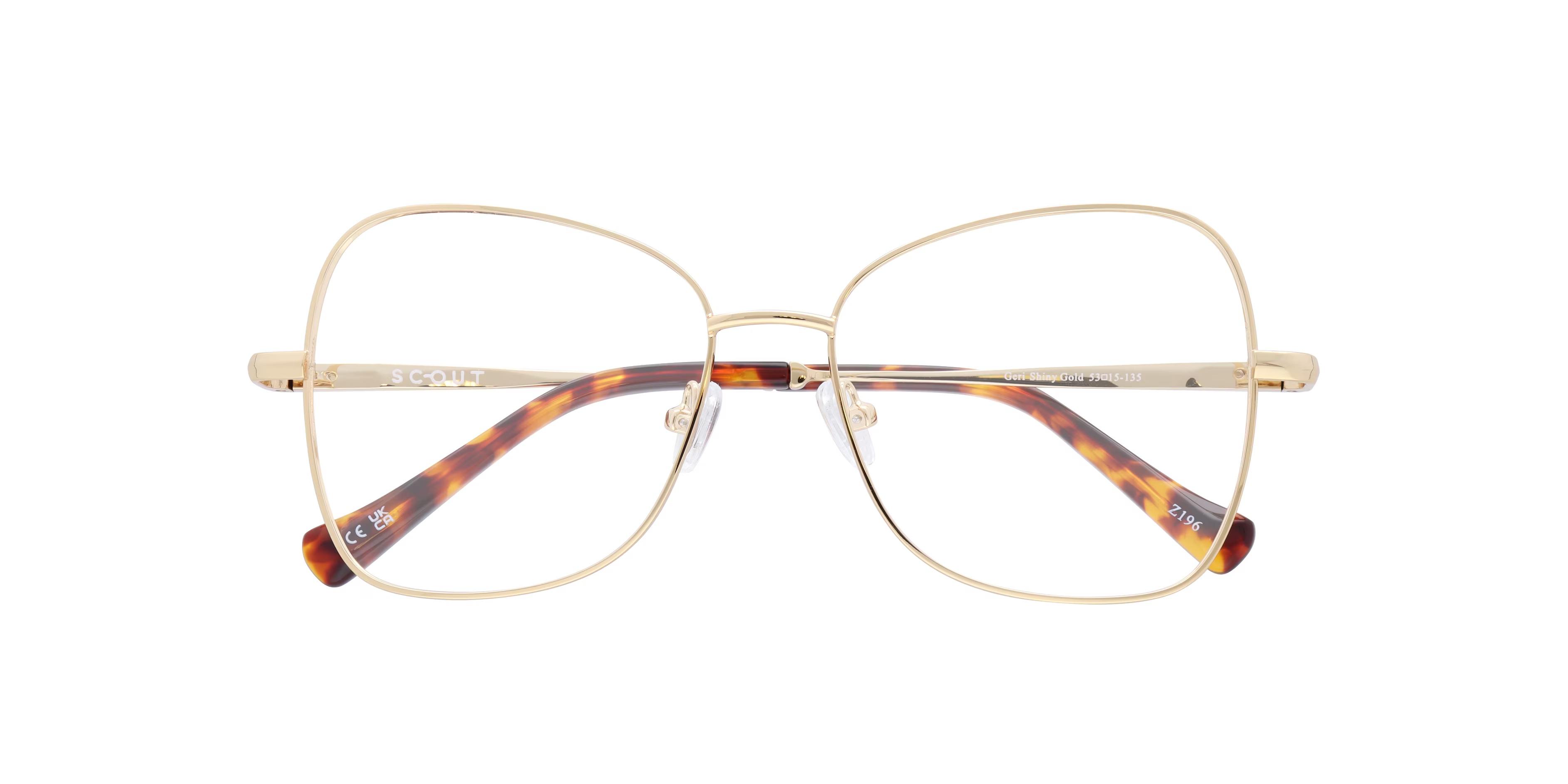 Geri Cat Eye Shiny Gold Glasses for Women 6 Geri Cat Eye Shiny Gold Glasses for Women