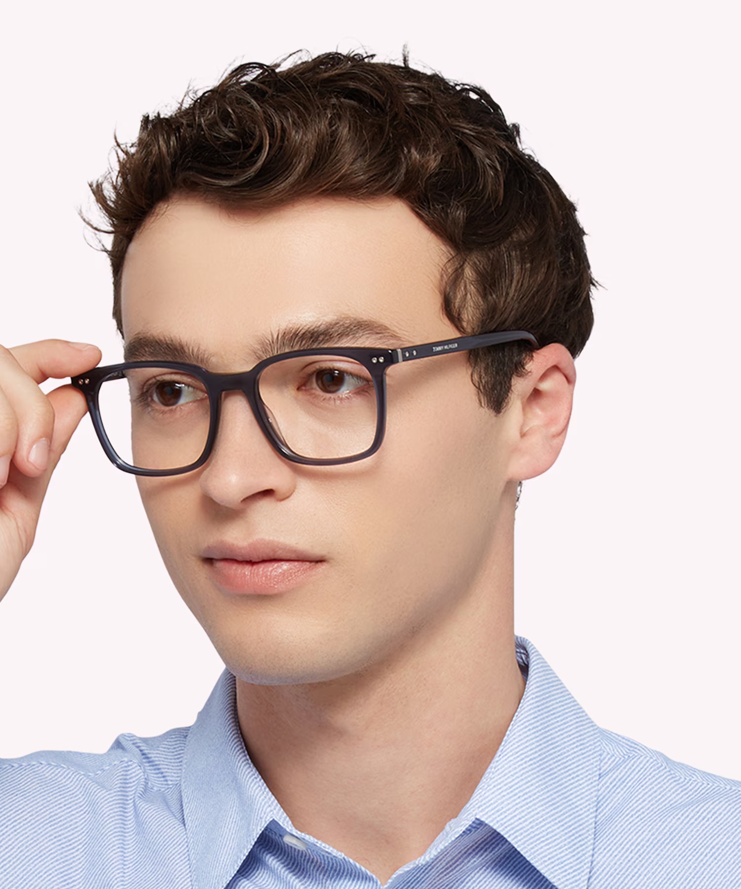 TH 1942 - Rectangle Blue Frame Glasses For Men 3 TH 1942 - Rectangle Blue Frame Glasses For Men