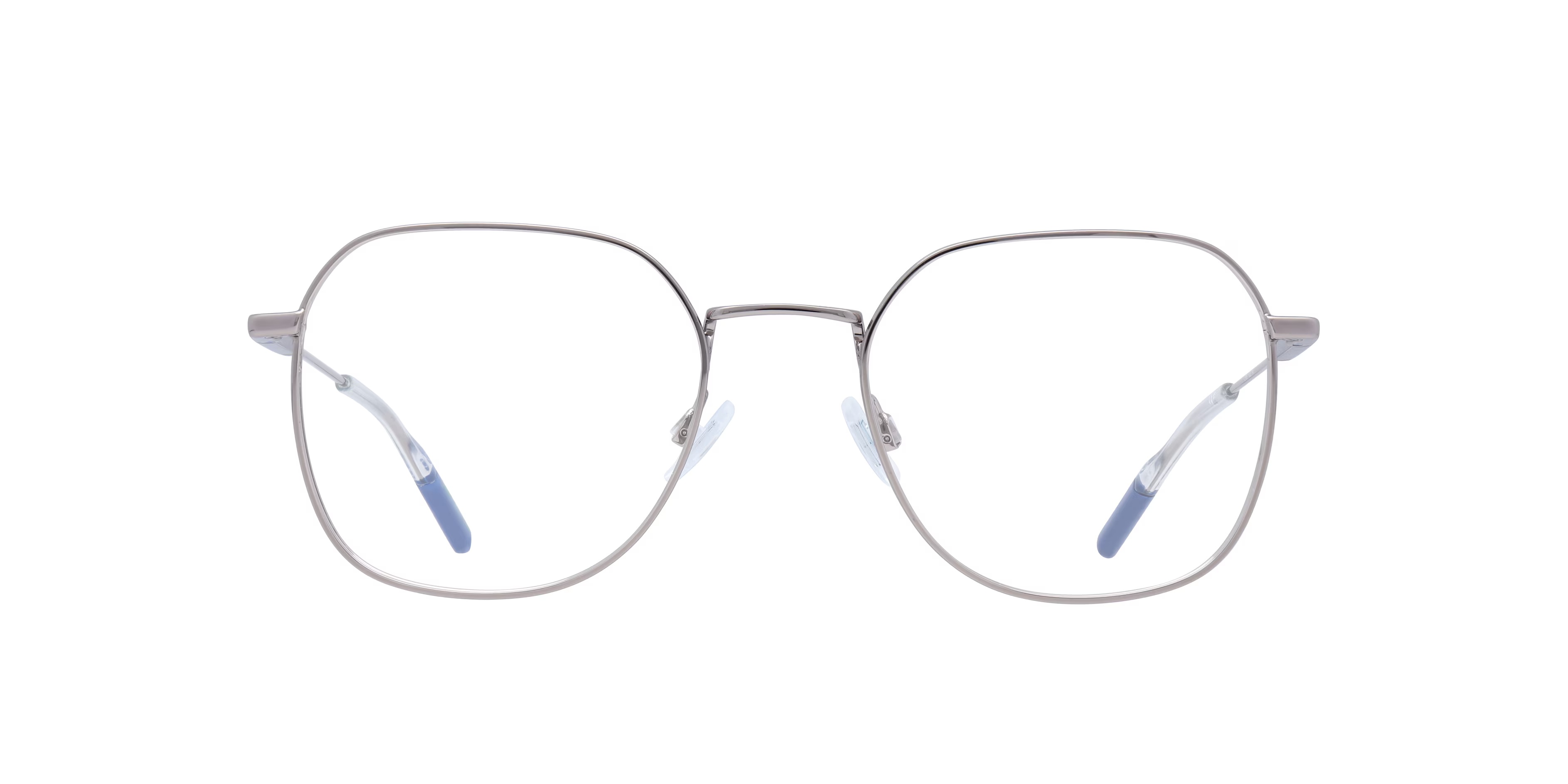 TJ 0091 - Rectangle Silver Frame Eyeglasses