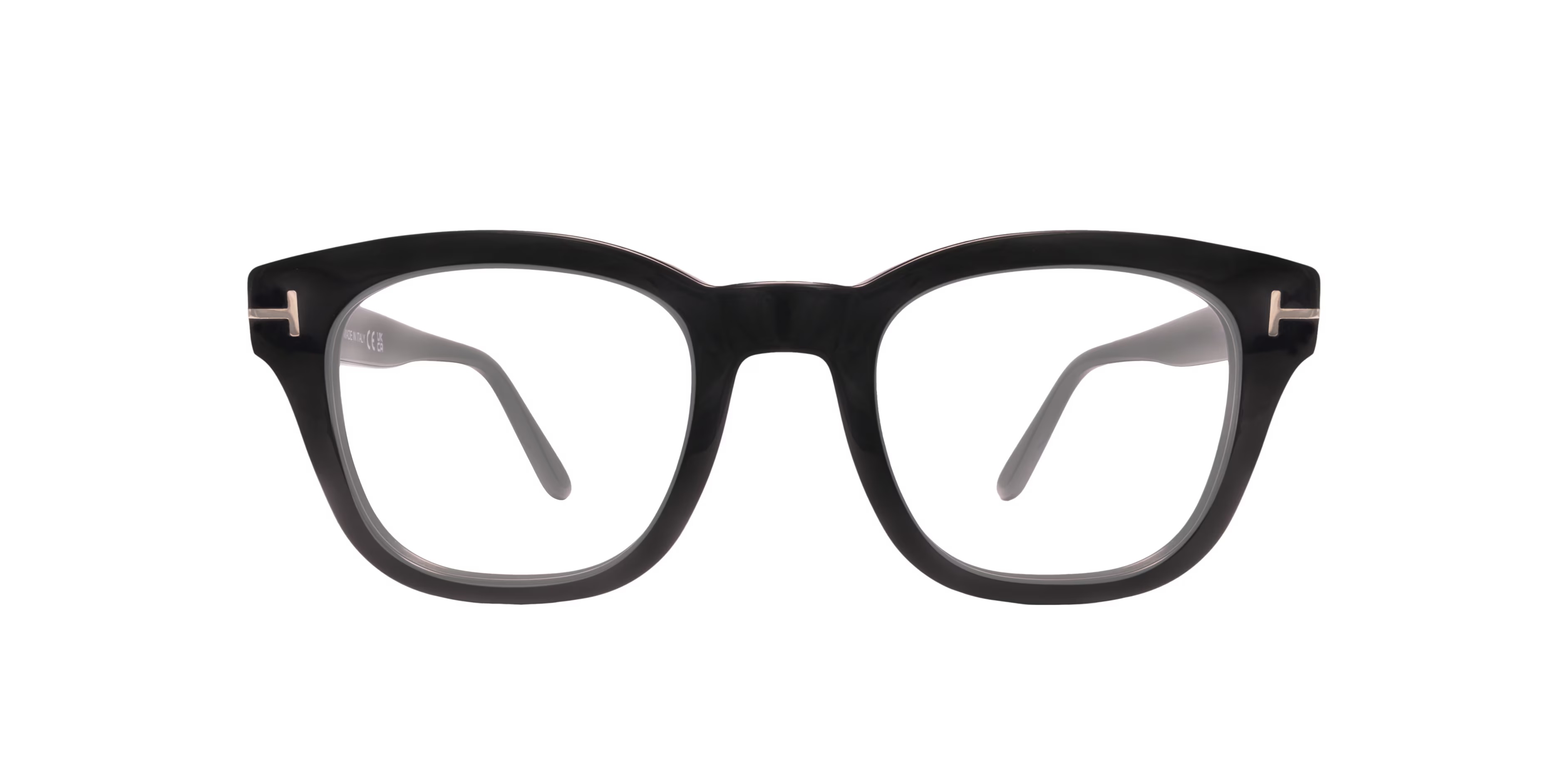 FT5542-B - Irregular Black Shiny Frame Glasses For Men