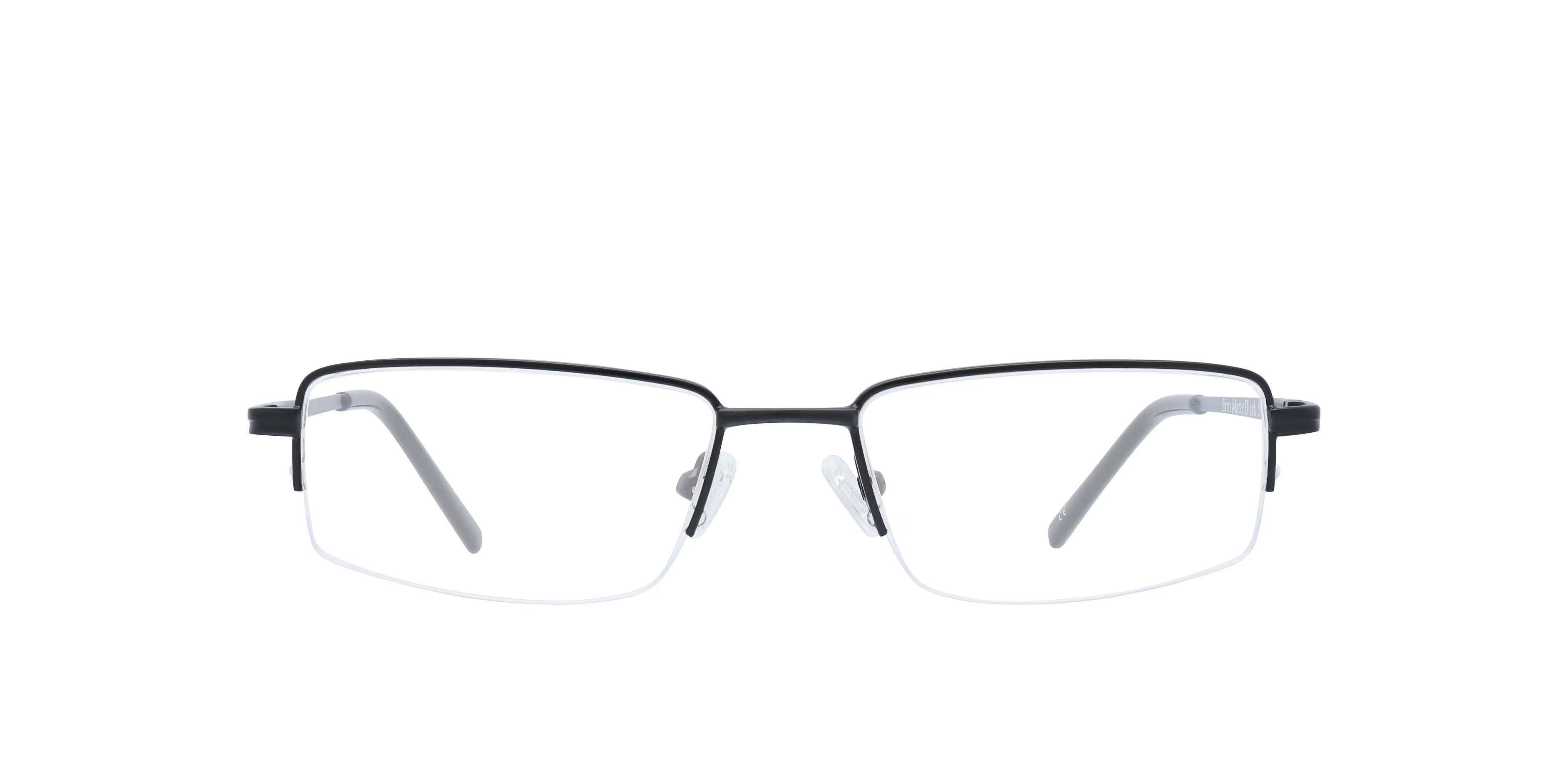 Erin Rectangle Matte Black Semi Rimless Eyeglasses