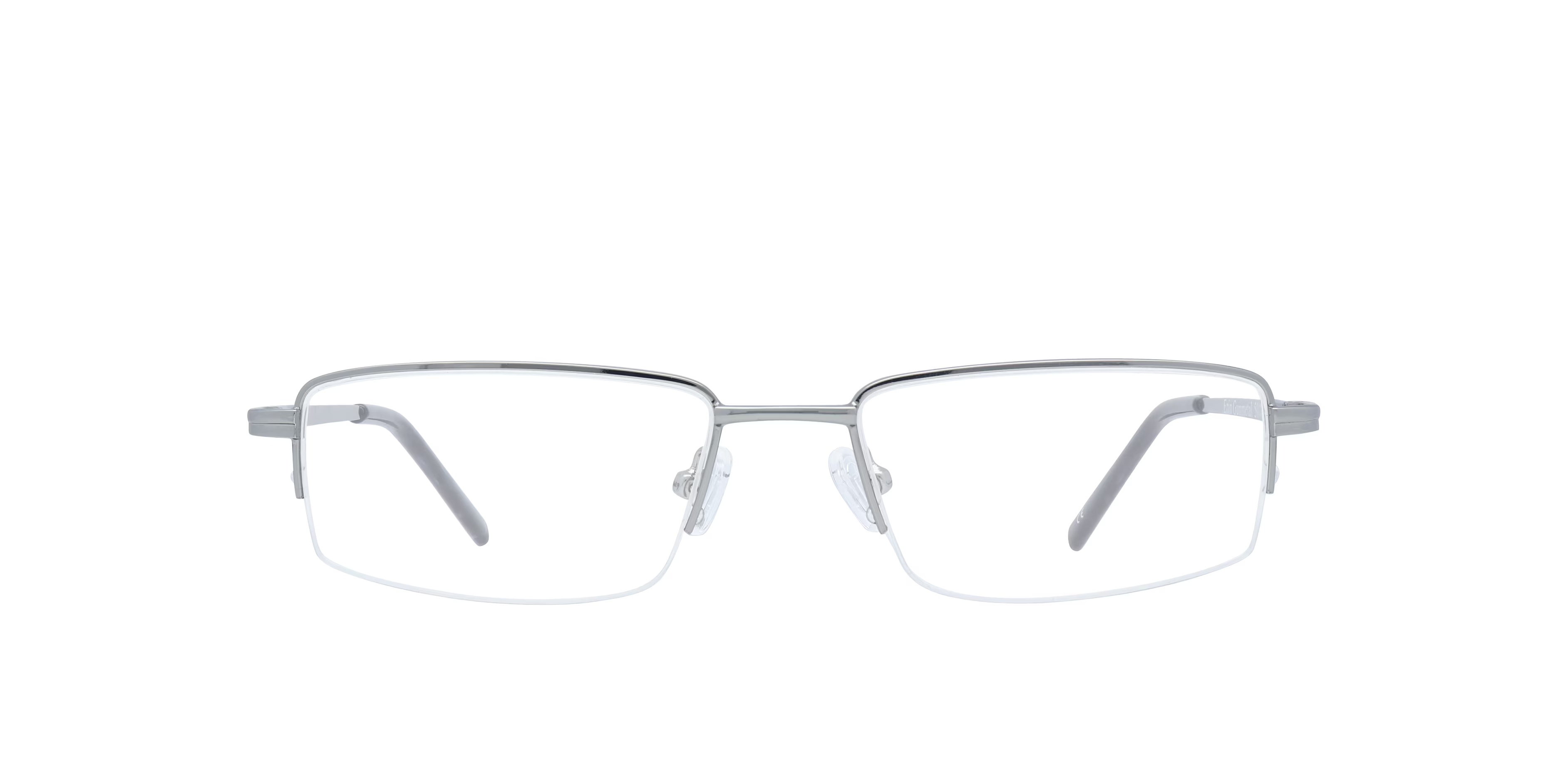 Erin Rectangle Gunmetal Semi Rimless Eyeglasses