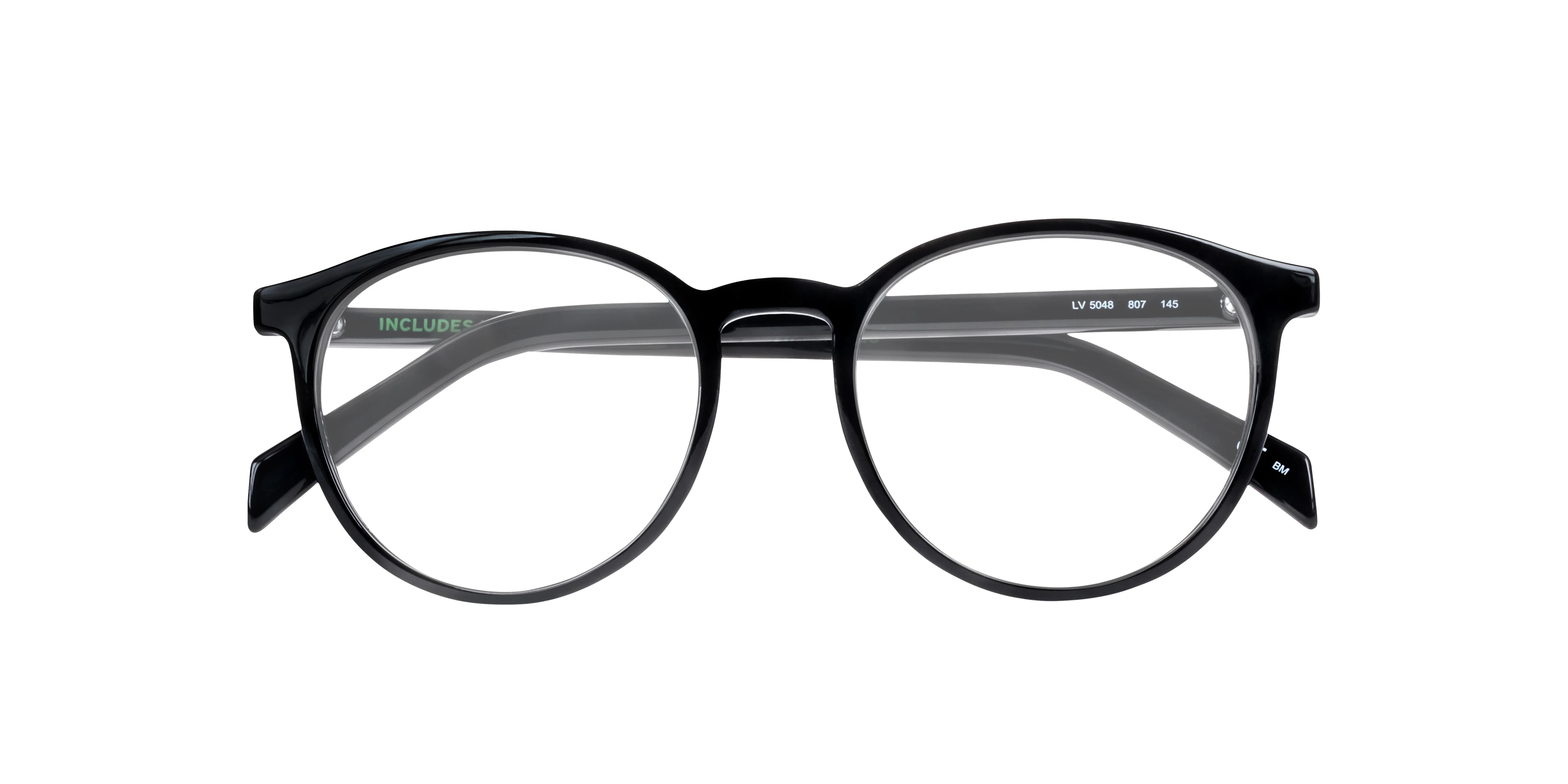 LV 5048 Phantos Black Shiny Full Rim Eyeglasses 8 LV 5048 Phantos Black Shiny Full Rim Eyeglasses