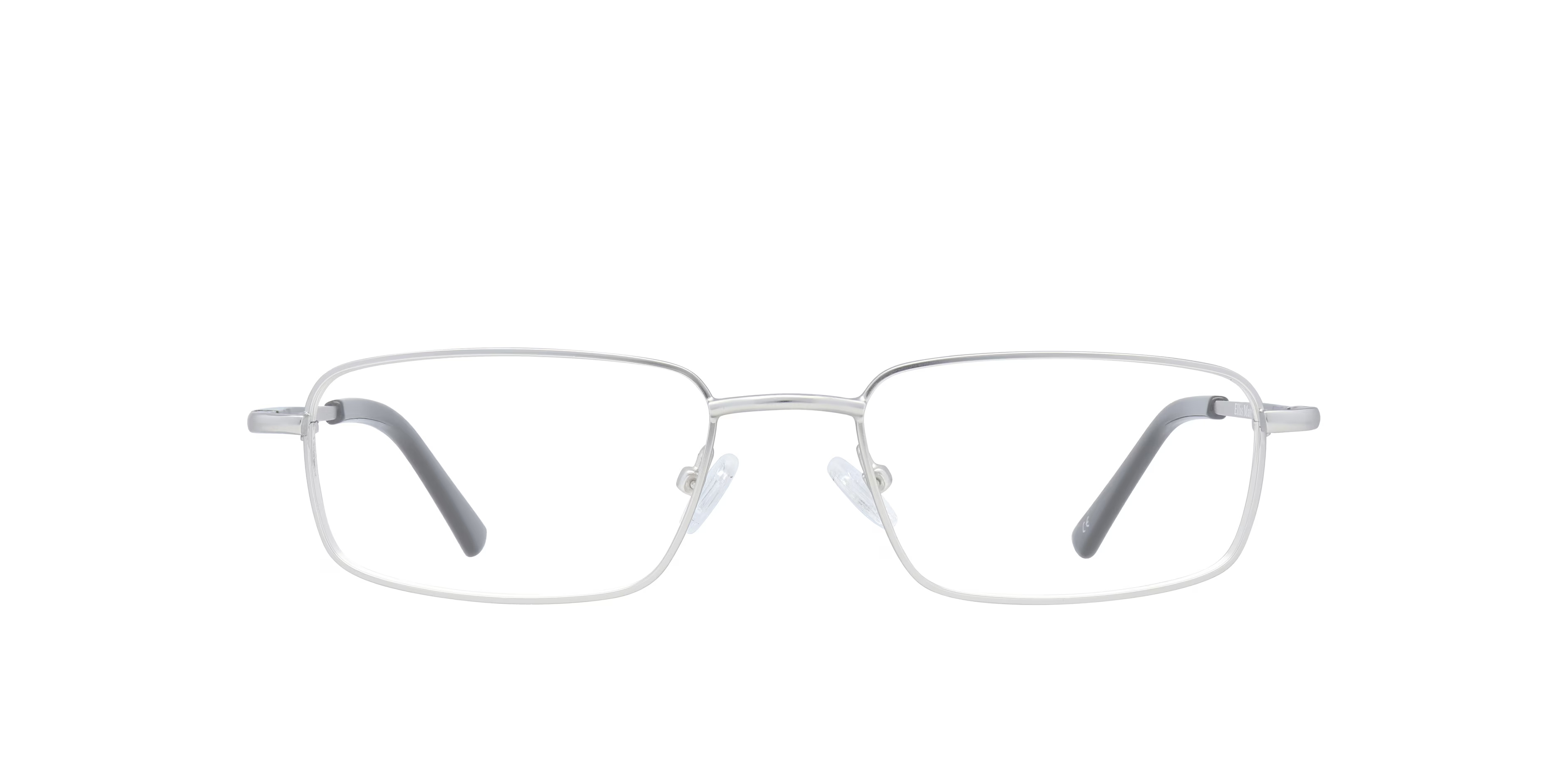 Ellis Rectangle Matte Silver Full Rim Eyeglasses
