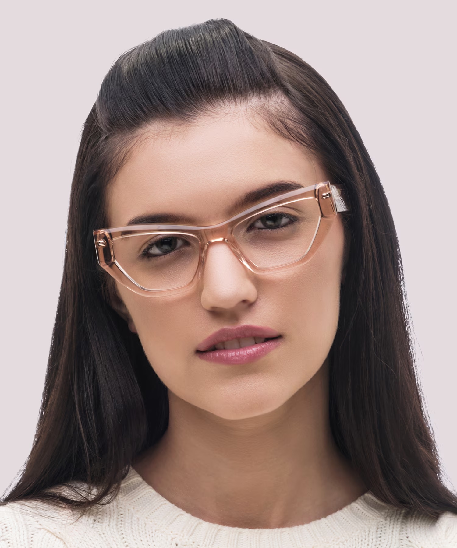 Harmony Cat Eye Crystal Peach Glasses for Women 2 Harmony Cat Eye Crystal Peach Glasses for Women