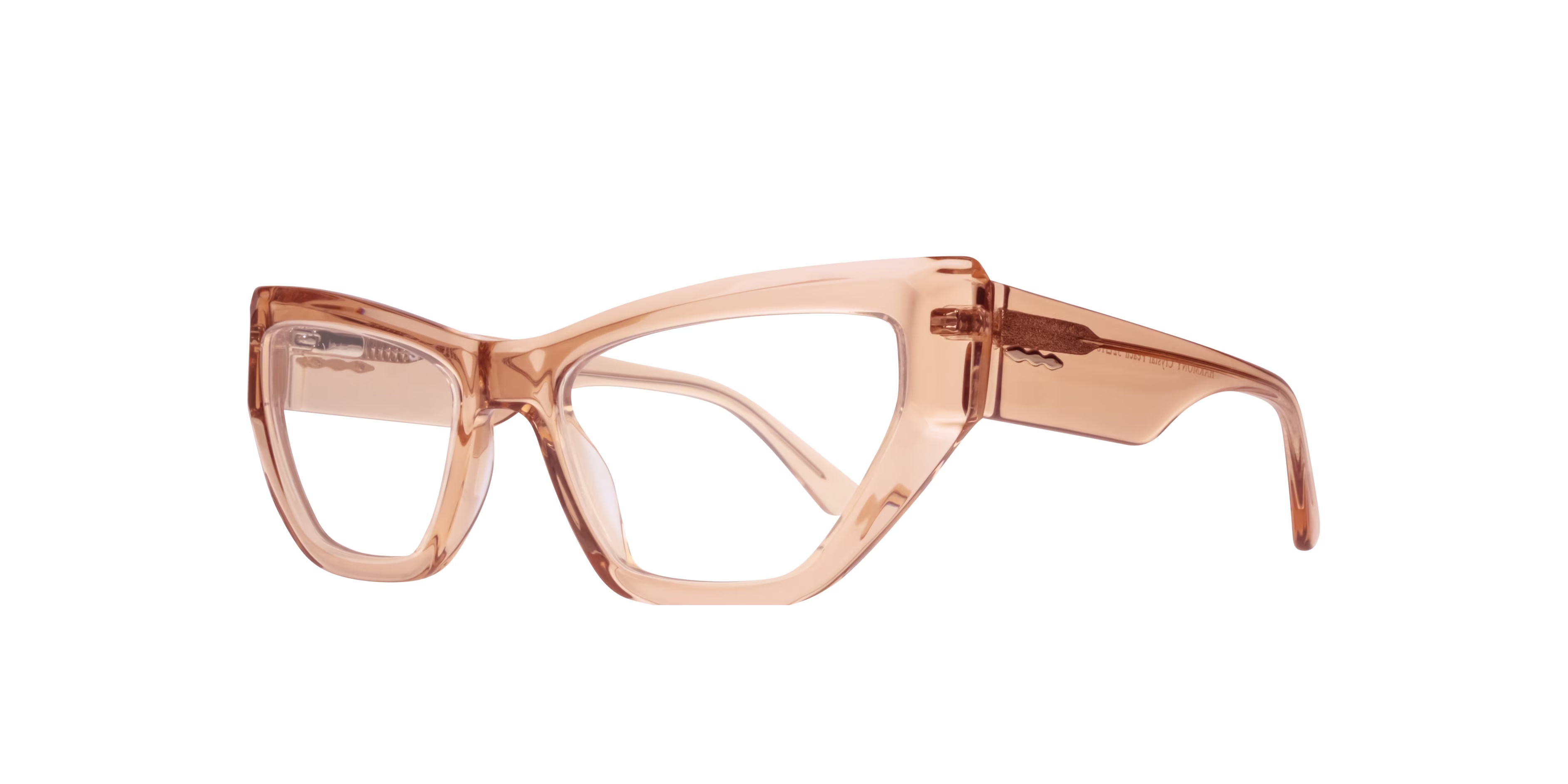 Harmony Cat Eye Crystal Peach Glasses for Women 4 Harmony Cat Eye Crystal Peach Glasses for Women