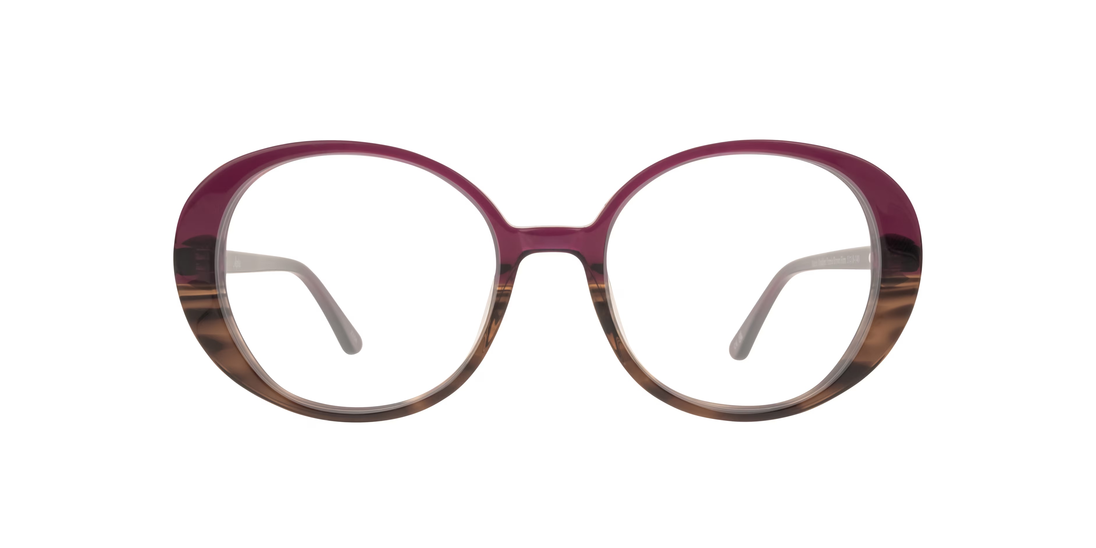Hattie Oval Gradient Purple & Brown Horn Glasses for Women
