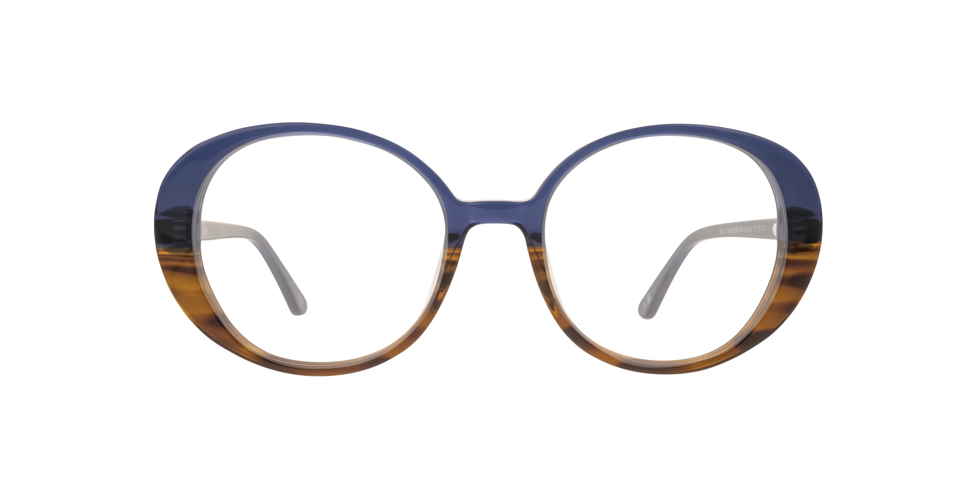 Hattie Oval Gradient Blue & Brown Horn Glasses for Women
