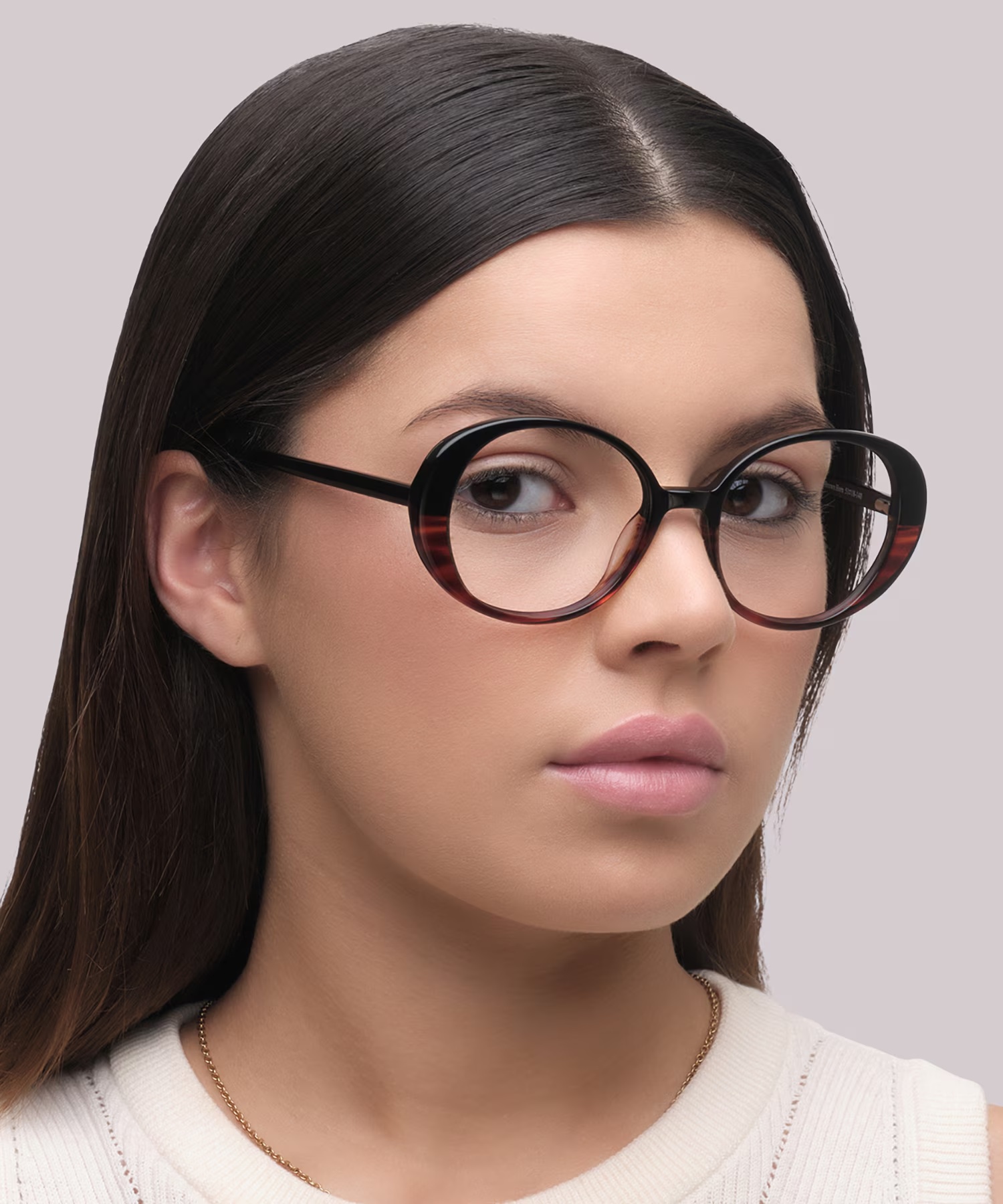 Hattie Oval Gradient Black & Brown Horn Glasses for Women 3 Hattie Oval Gradient Black & Brown Horn Glasses for Women