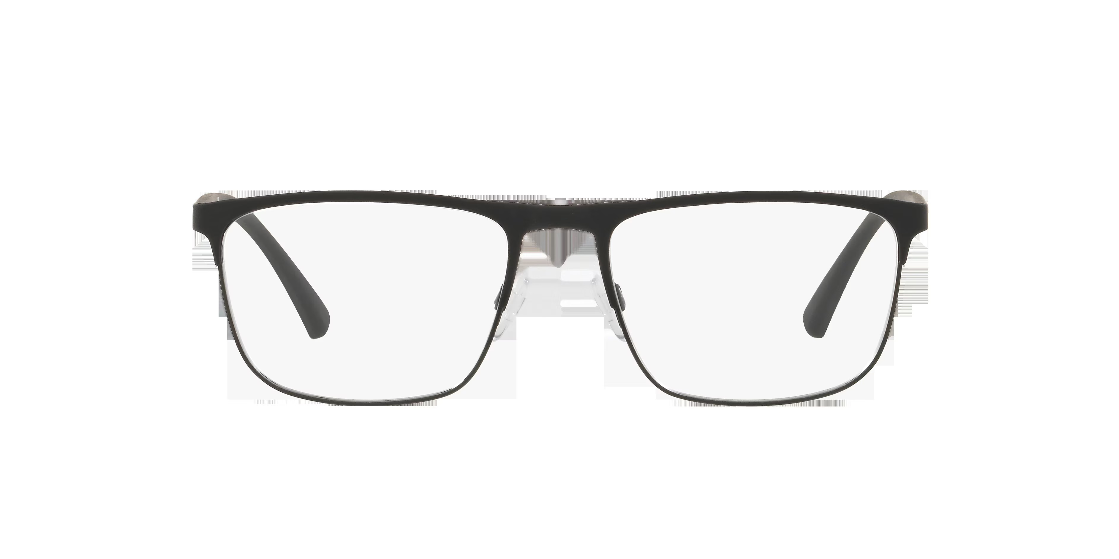 EA1079 - Rectangle Rubber Black Frame Glasses For Men