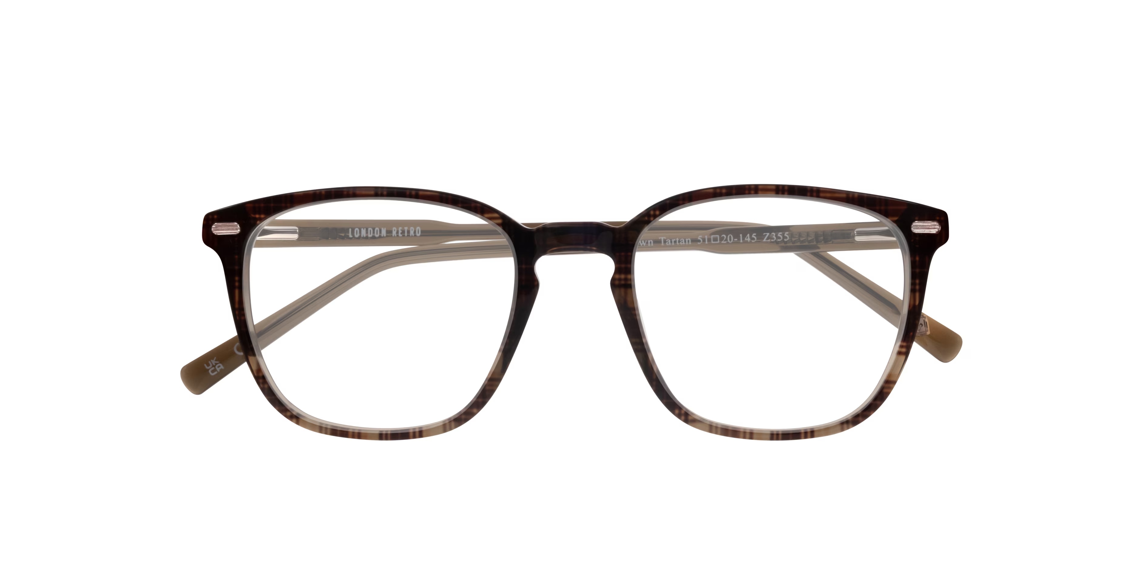 Harlesden Square Crystal Brown Tartan Full Rim Eyeglasses 8 Harlesden Square Crystal Brown Tartan Full Rim Eyeglasses