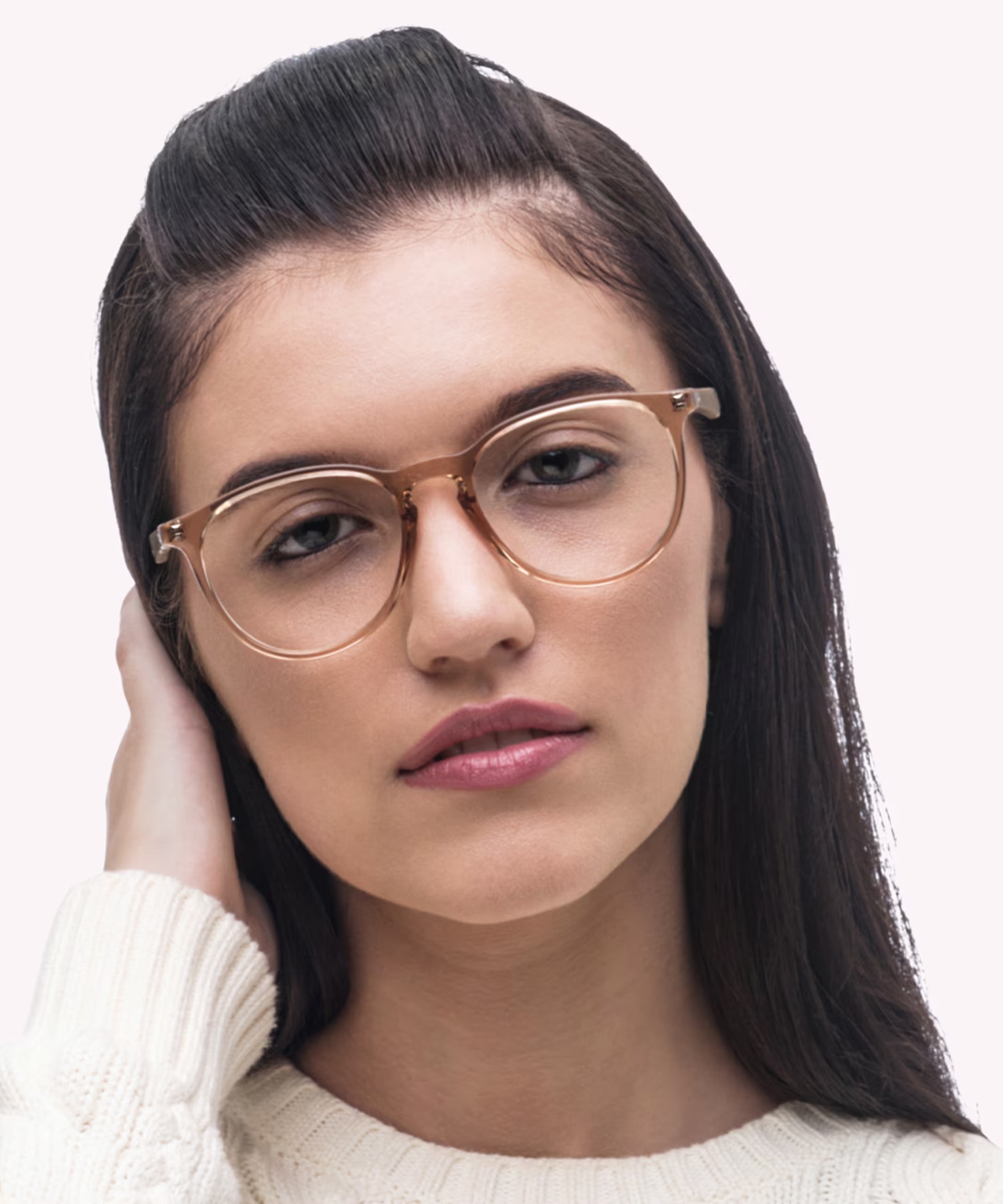 RB7046 - Round Transparent Brown Frame Glasses For Women 2 RB7046 - Round Transparent Brown Frame Glasses For Women