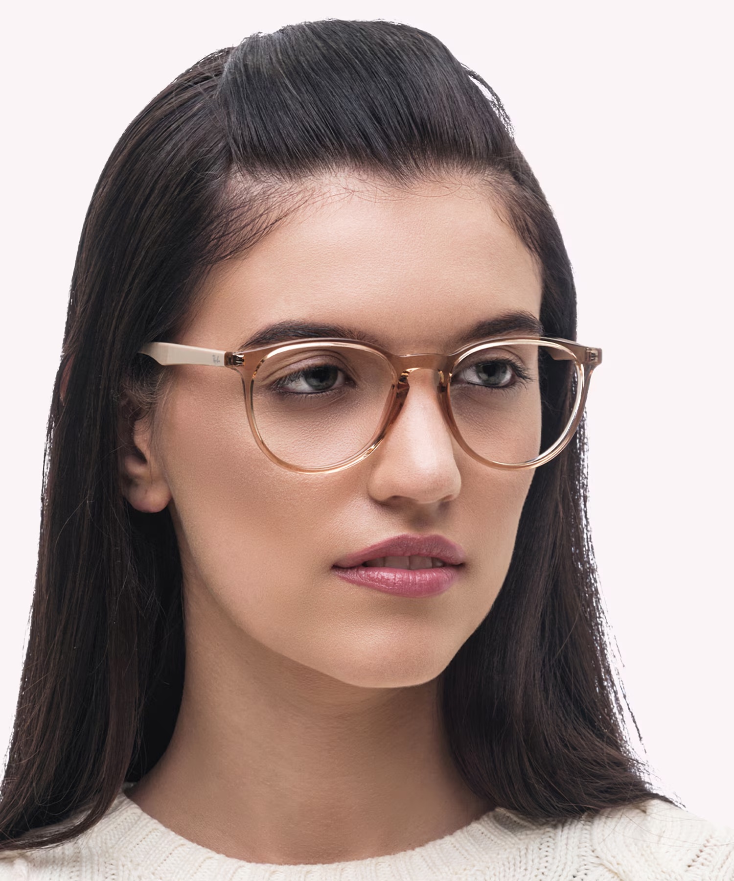 RB7046 - Round Transparent Brown Frame Glasses For Women 3 RB7046 - Round Transparent Brown Frame Glasses For Women