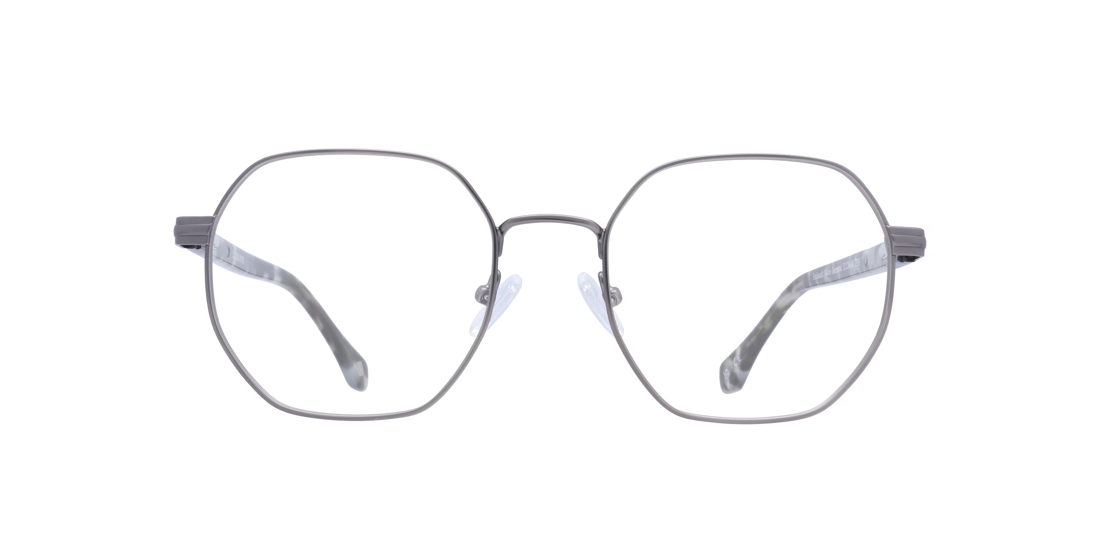 Hainault Irregular Matte Gunmetal Full Rim Eyeglasses