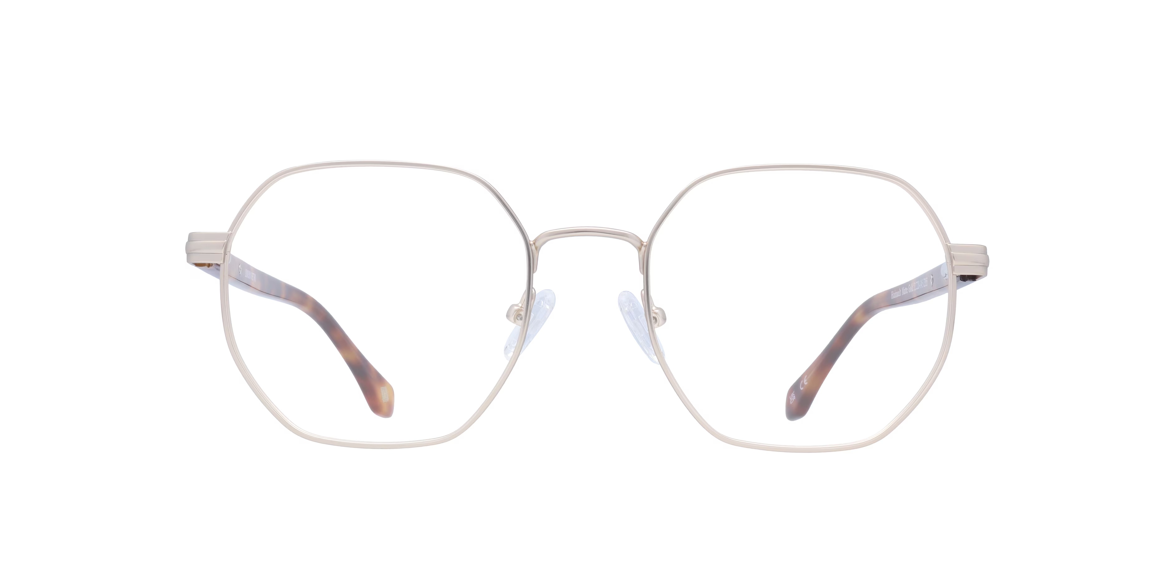 Hainault Irregular Matte Gold Full Rim Eyeglasses