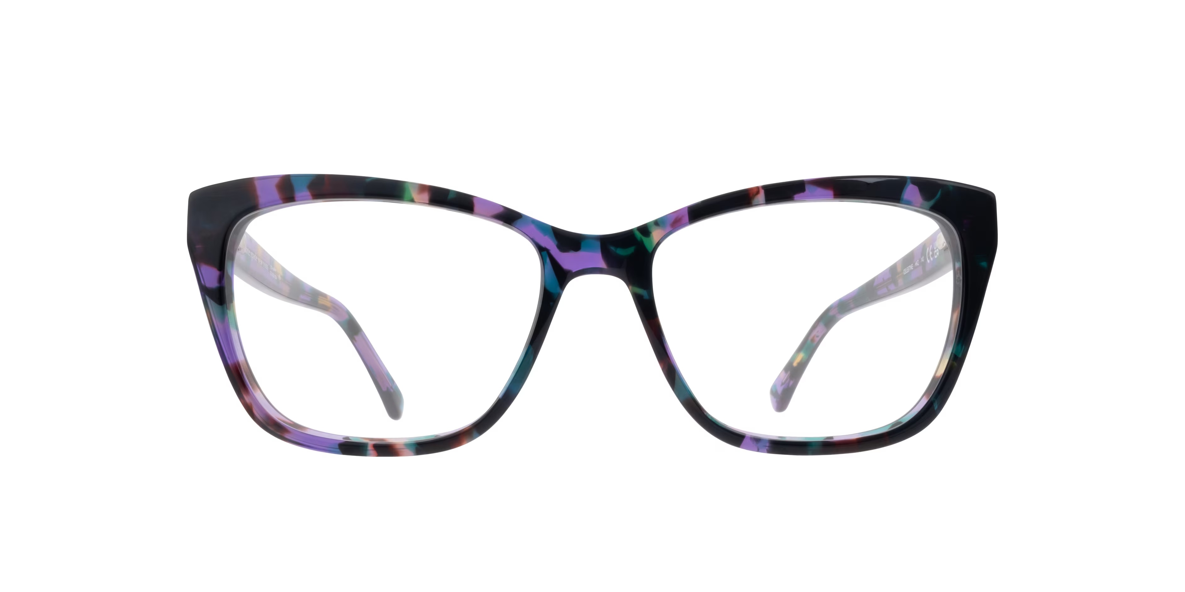 Celestine - Rectangle Tortoise Purple Frame Glasses For Women
